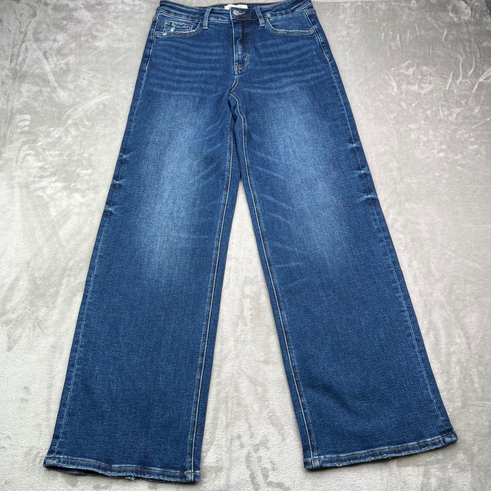 Wide Leg Flare Jeans in Medium Blue
